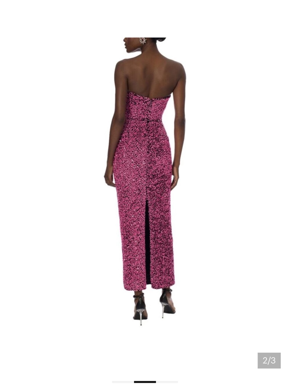 Strapless Fuchsia Sequin Column Dress